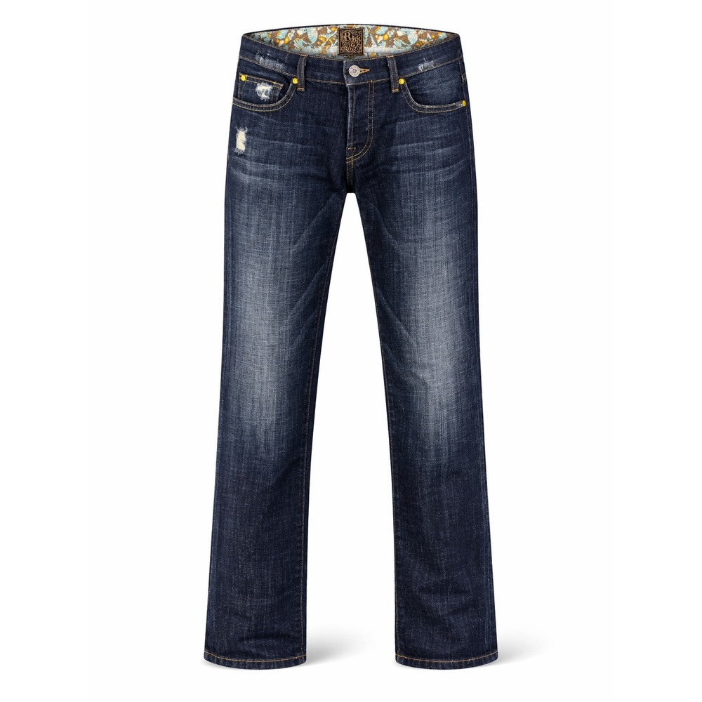 Rich & Skinny Womens Straight Leg Distressed Jeans Dark Wash Size 26 Indigo USA